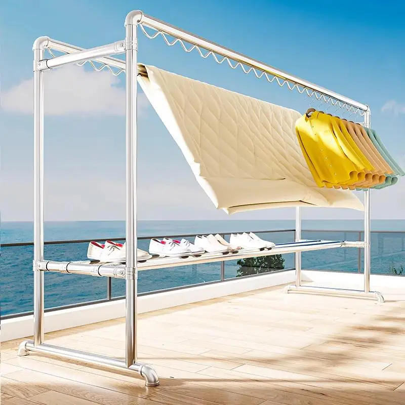 sechoir-a-linge-en-acier-galvanise-simple-double-barre-autoportant-pour-exterieur-equipement-de-lavage-et-de-sechage-pour-balcon-domestique