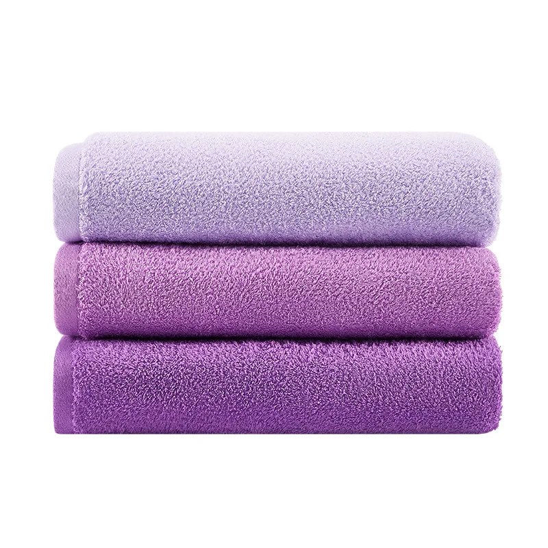 Lilac Cotton Towels Set - 1/4/6pcs Hotel Quality Thicken Bath Towels 34x74cm/70x140cm for Adults Christmas Gift Candy Color
