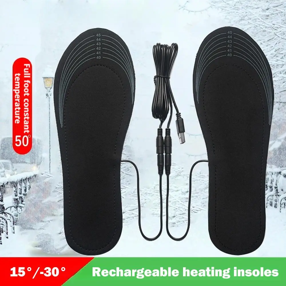USB-beheizte Schuheinlagen, Füße, warme Sockenpolster, Matte, elektrisch beheizte Einlegesohlen, waschbare warme Thermo-Einlegesohlen, Unisex-Einlegesohlen