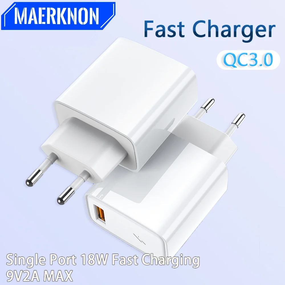 

18W USB QC3.0 Fast Charging Charger Adapter For iPhone 14 pro max Xiaomi 13 Huawei Samsung Redmi Note 12 Oneplus Quick charger