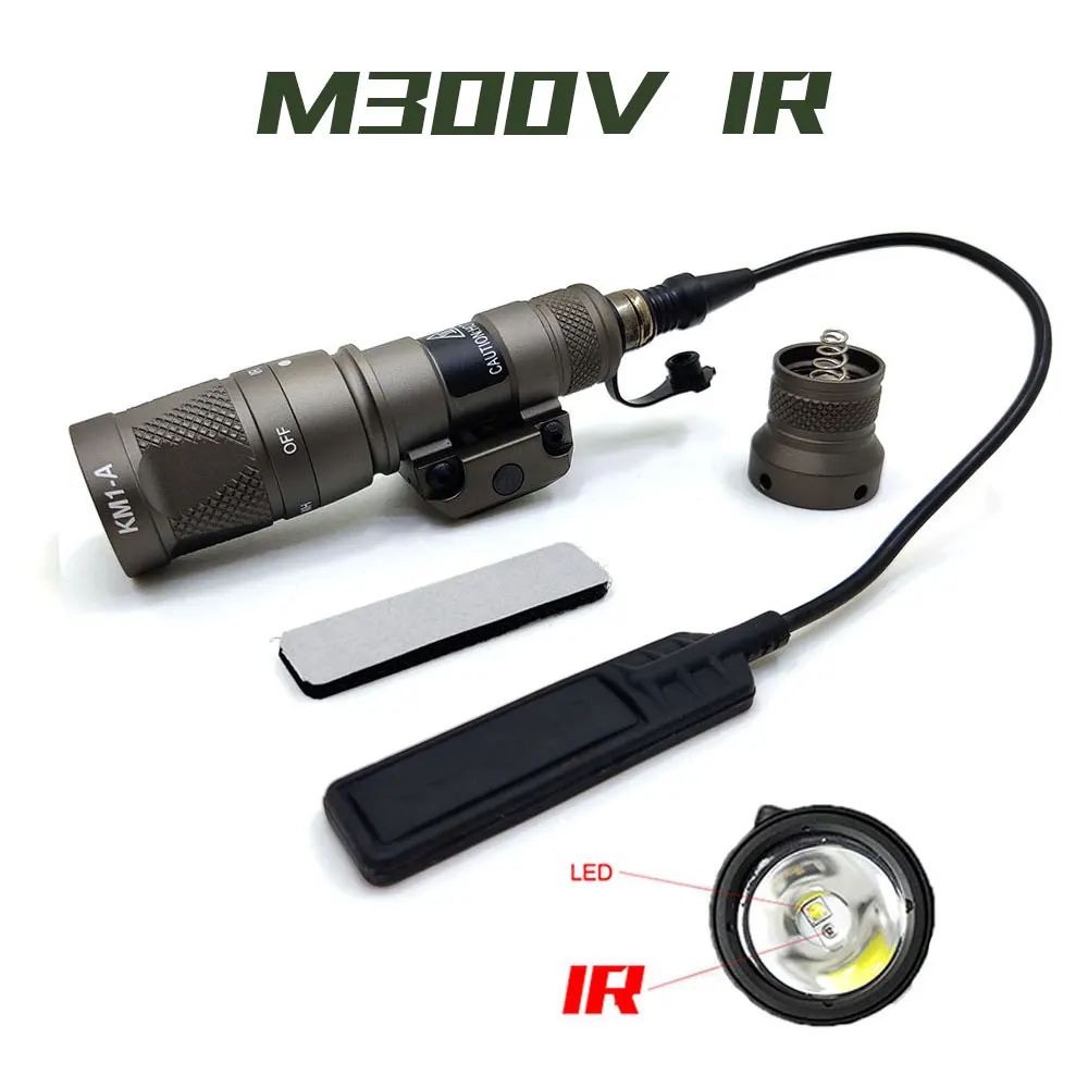 

Sotac M300V Mini Weaponlight LED White & IR Illumination Output with Remote Pressure Switch Scout Light Hunting Rifle 20mm Rail