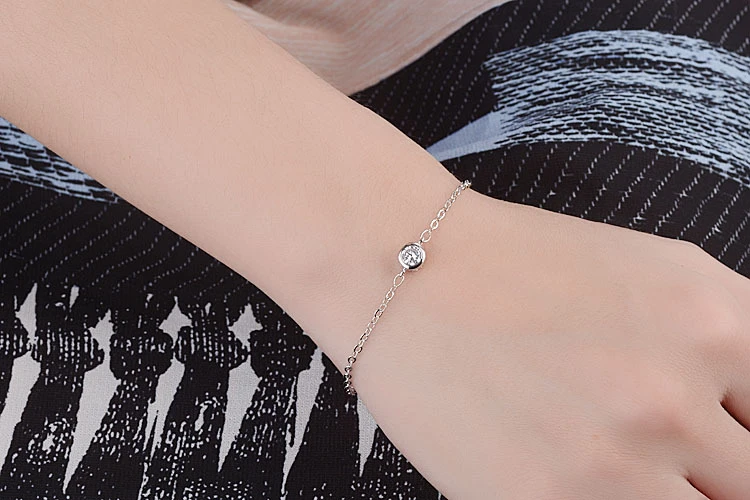 0.3 Carat Moissanite Bracelet 4mm D Color Single Moissanite Diamond S925 Sterling Silver Fine Jewelry For Women Trendy