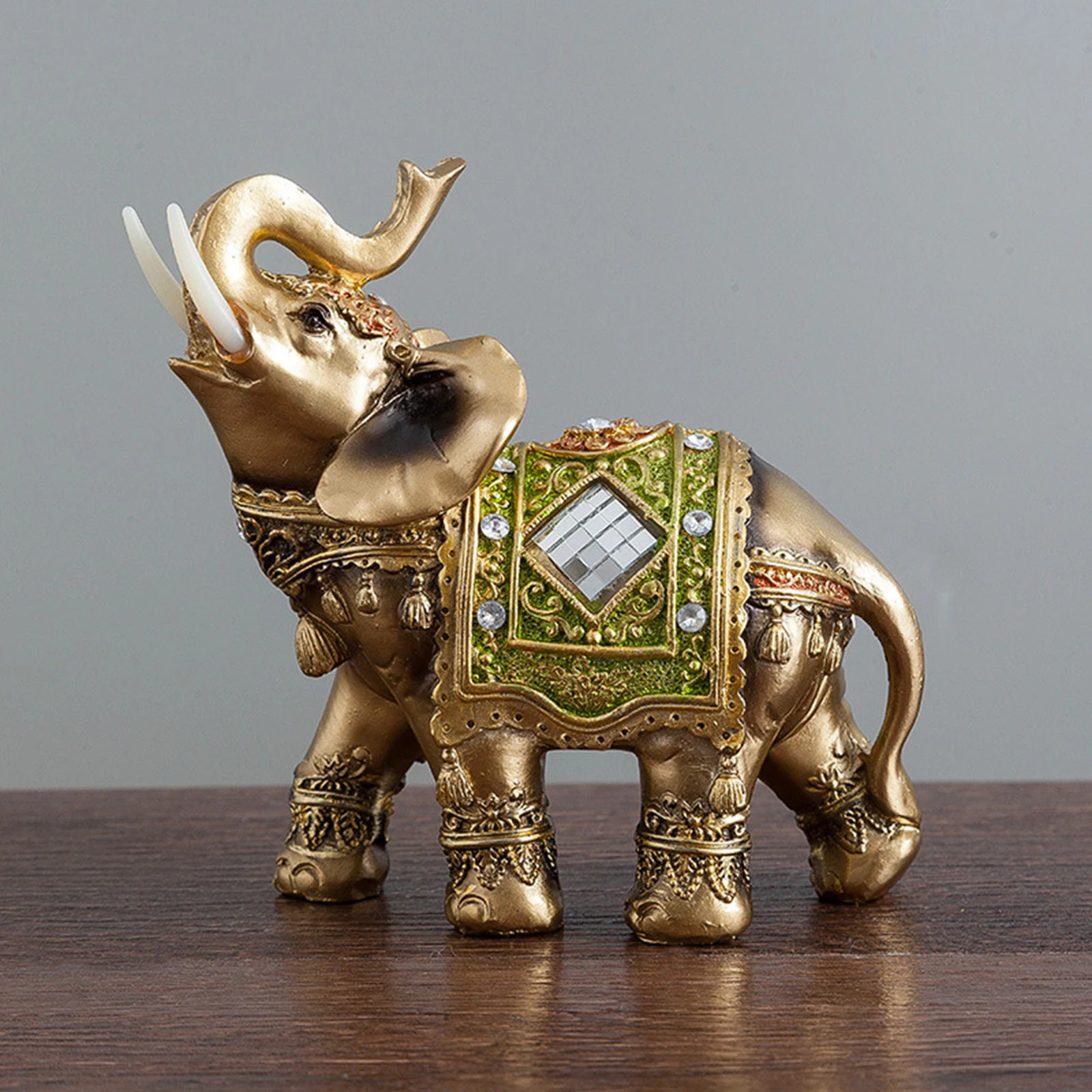 Elephant Decor Resin Elephant Statues Creative Elephant Sculpture Collectible Figurines for Home, Living Room, Party Decor