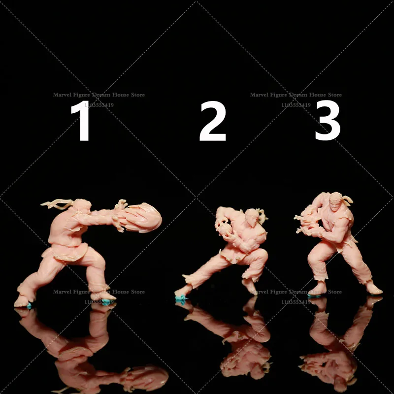 

L089 1/64 Scale Miniature Scene Doll Classic Passionate Two Player Combat Game Long Ken Fighters Un-panited White Mini Figure
