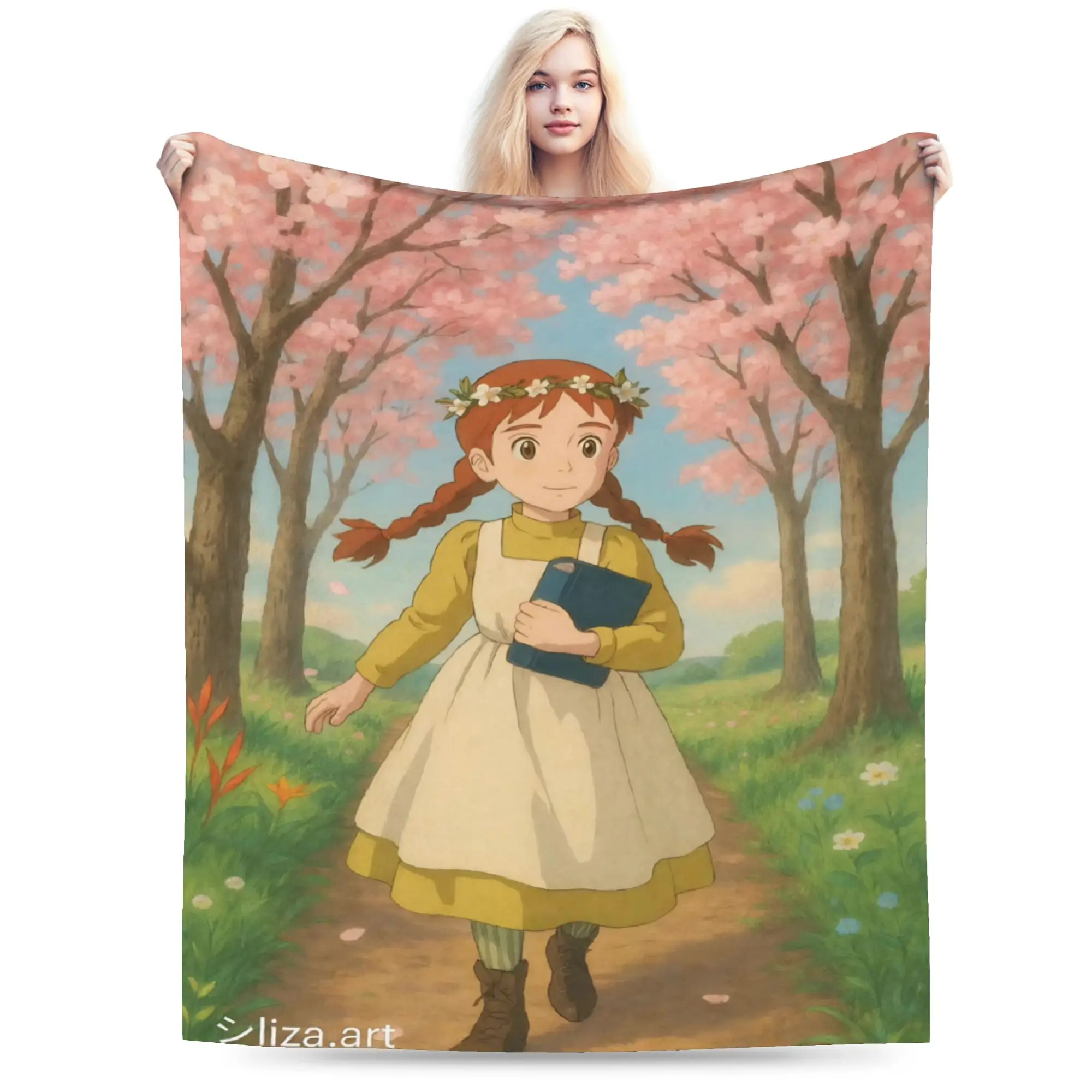 A-Anne Shirley Cartoon Stuff Blanket Lightweight Thin Fleece  Throw Blankets Relax Plush Thin Quilt