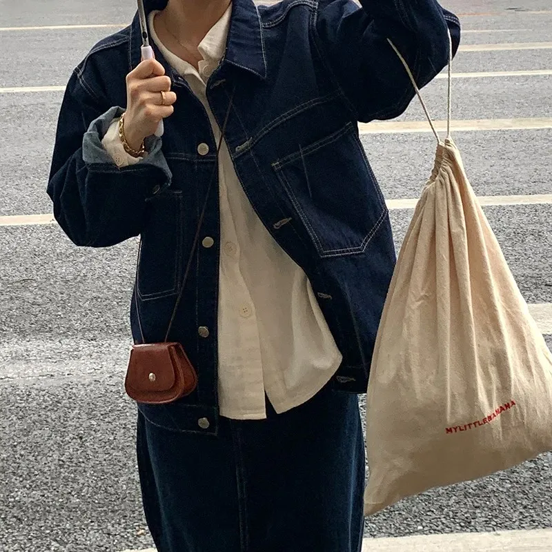 plus Size Women's Lazy Style Denim Jacket Spring Autumn New Casual Loose Jacket Top for plus Size Sister Versatile Commute Style