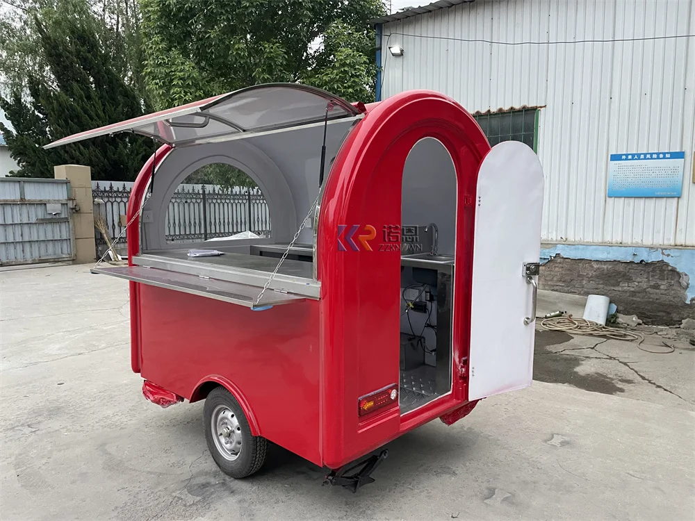 

Custom Fast Food Cart Van Concession Coffee Trailer Fully Kitchen Equipments Snack Ice Cream Kiosk Food Truck Trailer