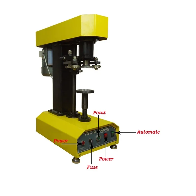 HTDFJ-160 Desktop Automatic Container Capping Machine Cans Seal Machine Paper Cans PET Plastic Tank Cover Pot Metal Machine 220V