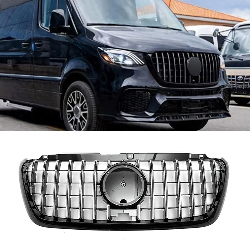 Front Grille Grill For Mercedes-Benz Sprinter W907 2018 2019 2020 2021 2022 2023 ABS Tuning Grills Body Kits Tuning Car Styling