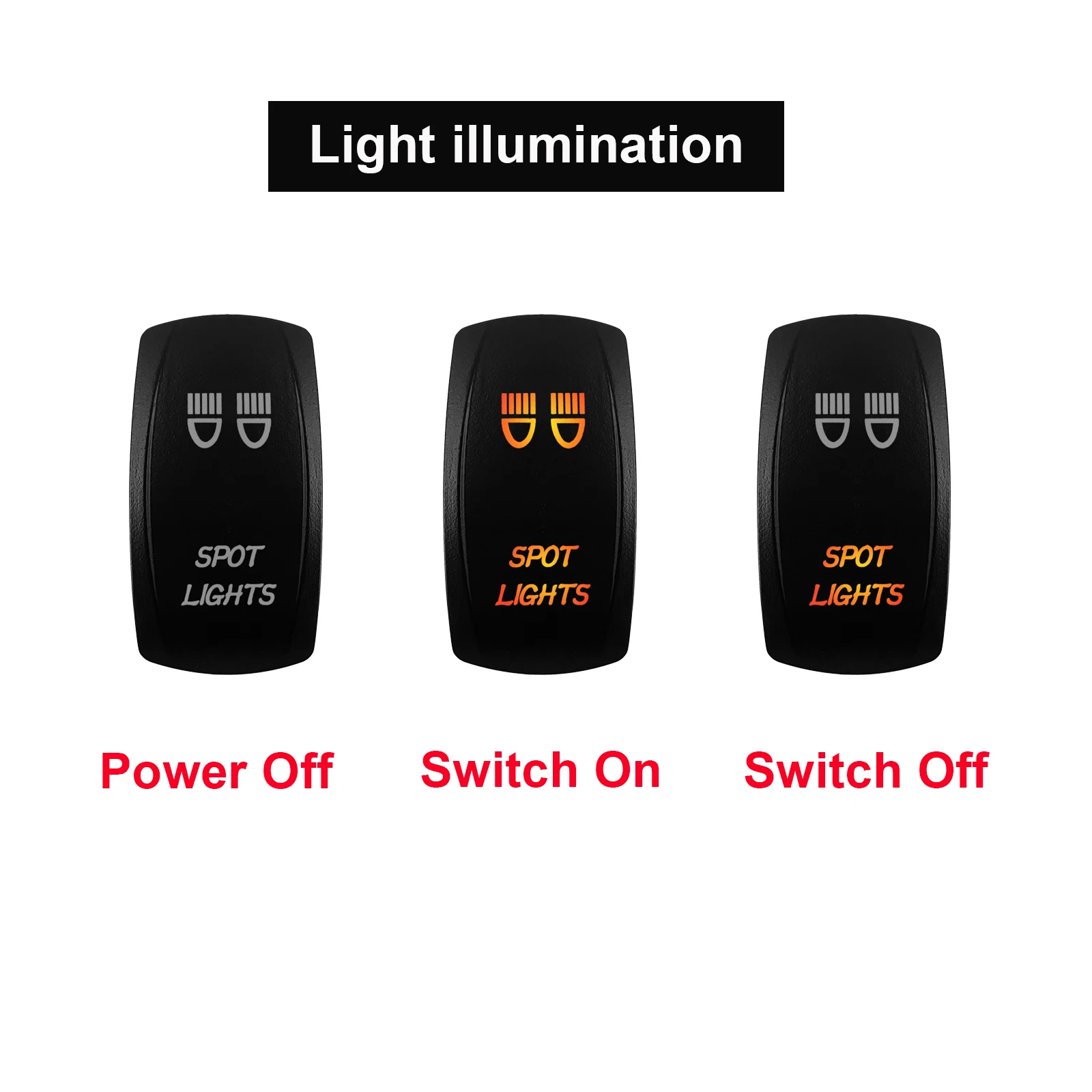 12V SPST 5PIN ON OFF Dual LED Light SPOT LIGHTS Rocker Switch For Car Marine Boat Auto Truck Car Accessories Waterproof IP68