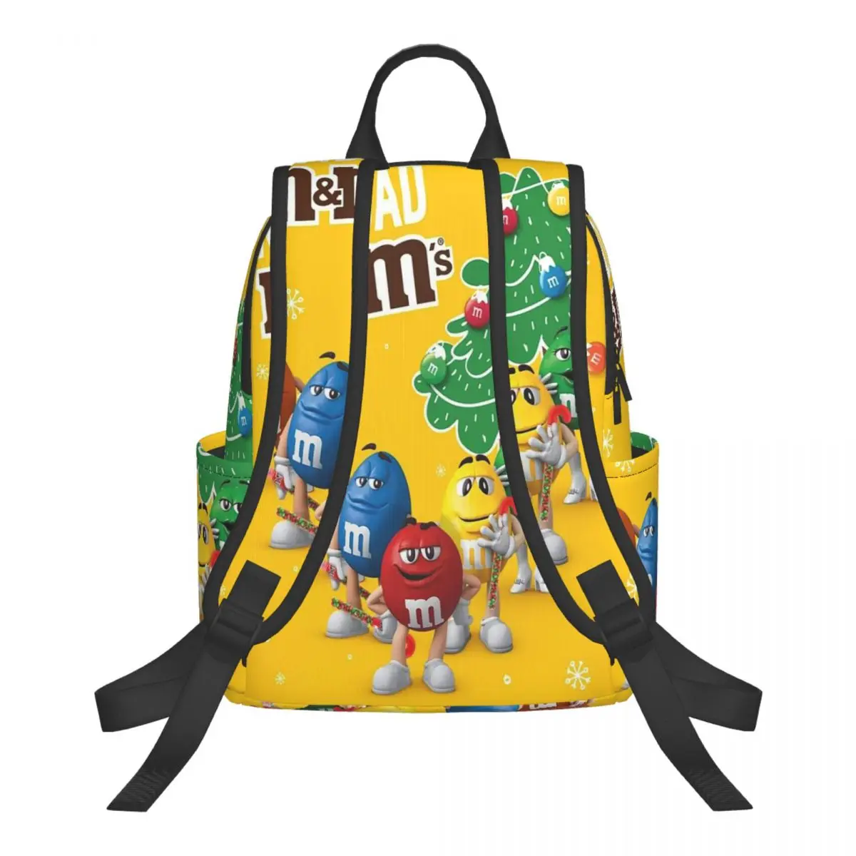 MM Chocolate Candy Cartoon Student Backpack School Bag Hiking Travel Daypack for Men Women Bookbag Shoulder Bags