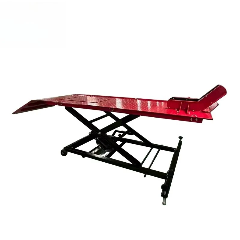 แท่นยกรถมอเตอร์ไซค์แบบใช้ลม 450 กก. 650 กก. 992 ปอนด์ แท่นยกรถมอเตอร์ไซค์แบบไฮดรอลิกแบบใช้มือ  ทางลาดยก