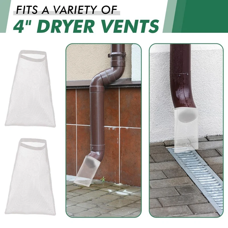 Paquete de trampas para pelusas, bolsa de polvo para secador, Colector de pelusa para ventilación de secador al aire libre, captura de pelusa y polvo, blanco, 4 paquetes