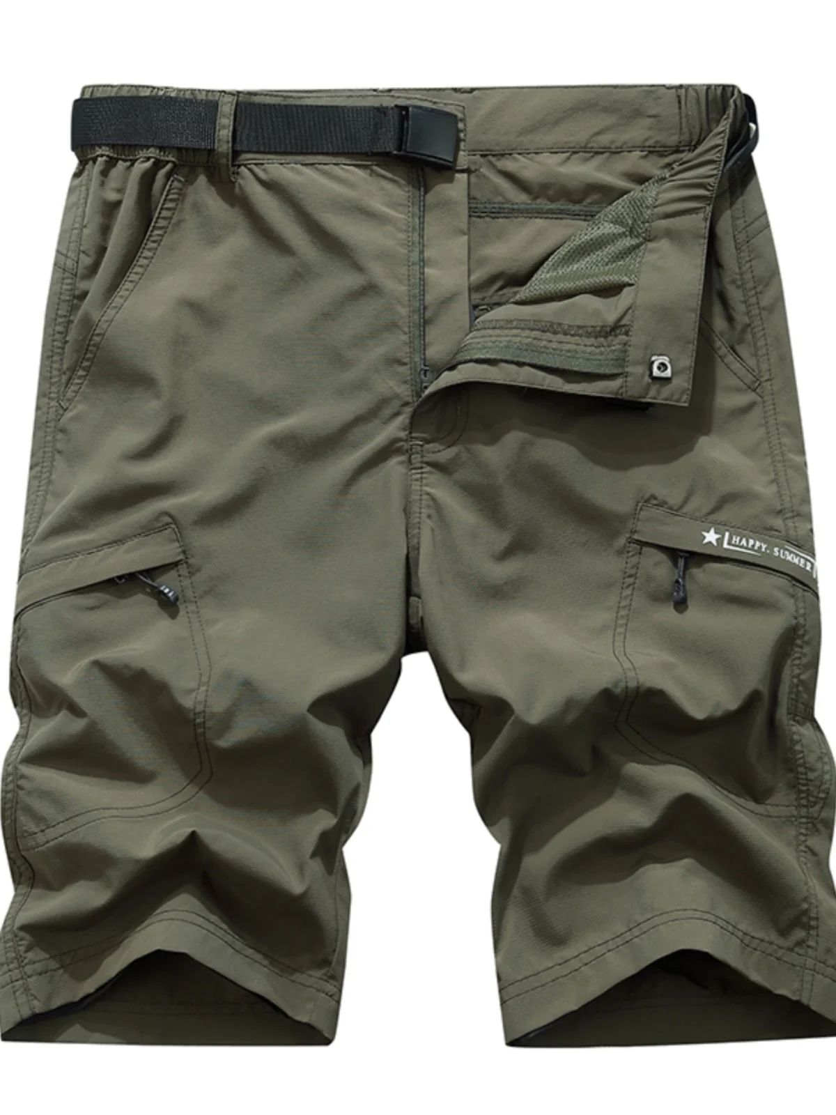 

Men's Summer Workwear orts Qui Dry Sport Casual Five-Quarter Pants Loose Straight Leg Trousers Faion Urban Sle