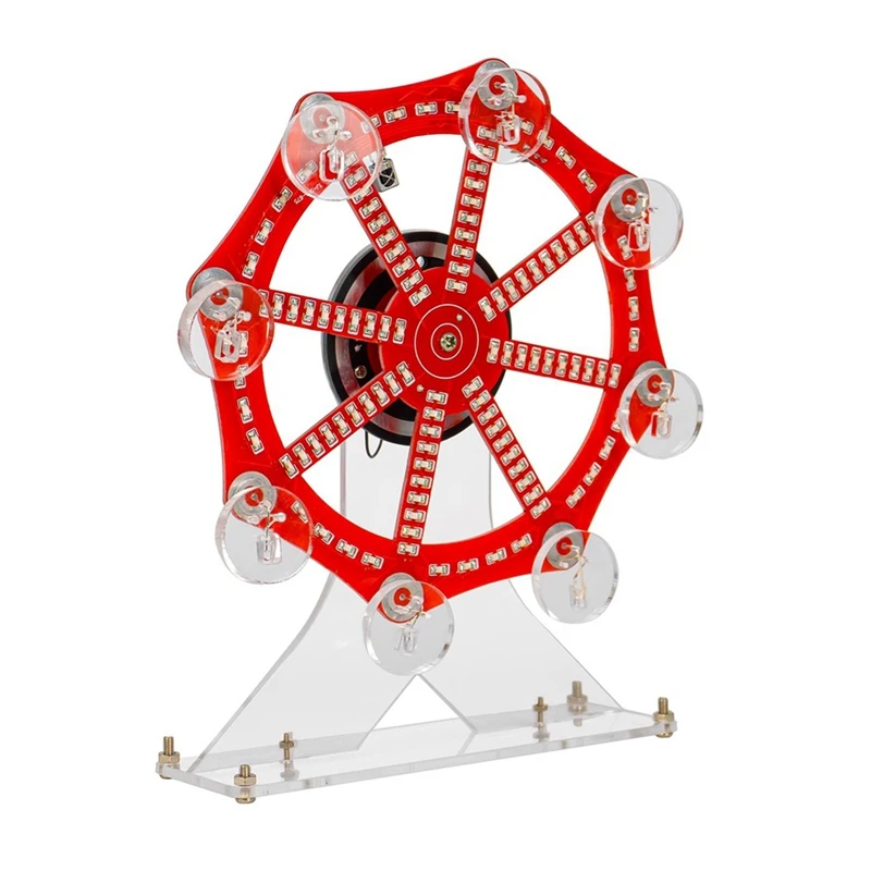 DIY Electronic Kit LED Rotating Skyscraper Wheel Flashing Soldering Project Practice Kit 10 Kinds Flashing Mode Remote