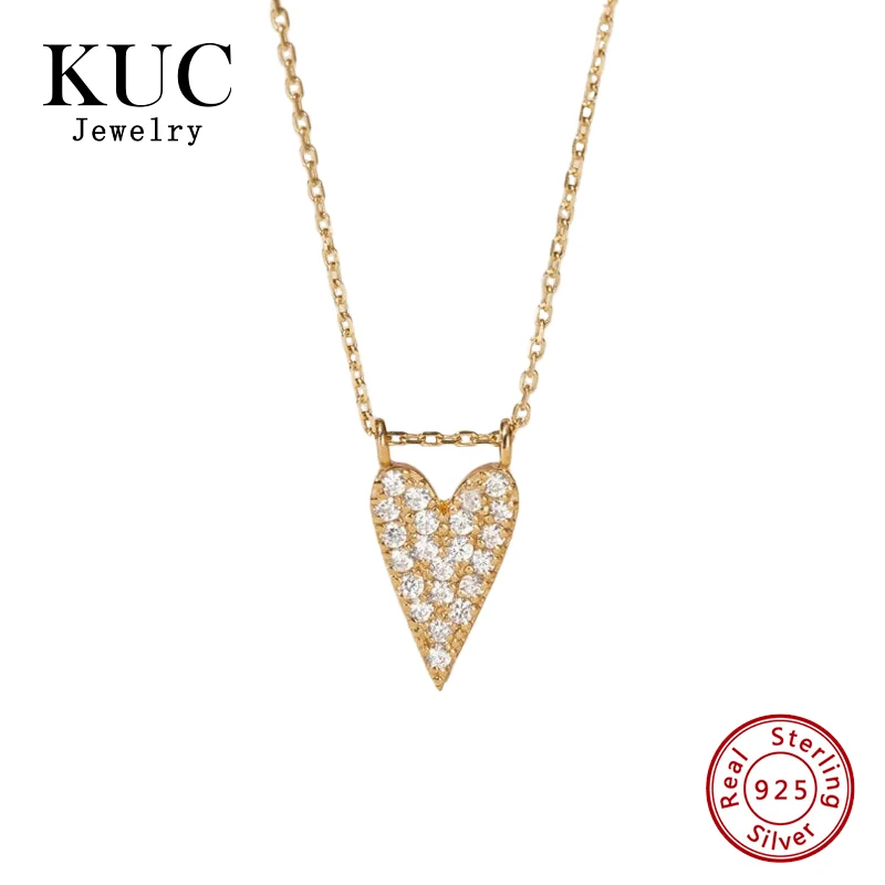 

Exquisite Light Luxury Elegant 925 Sterling Silver Fine Jewelry Heart Shape Zircon Pendant Necklaces for Women