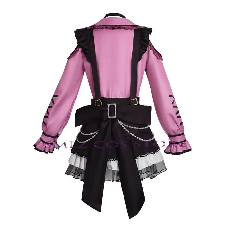 

s;3,t'7\b/8th Yukina Minato Anime Bangdream Roselia Cosplay Costume Pink Dress Uniform Set Halloween Party Pl2;d,6'v\8/
