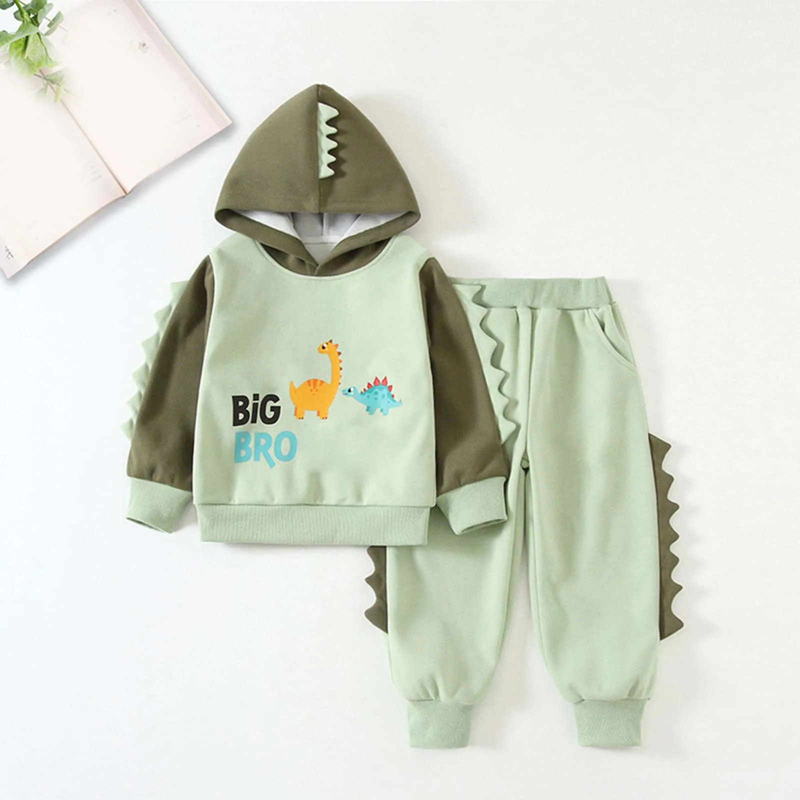 

Boys Clothes Set 2 Pieces Dinosaur Print Hoodie And Pants Outfit Warm Long Sleeved Toddler Clothing Baby Boy Gift 2t 4t