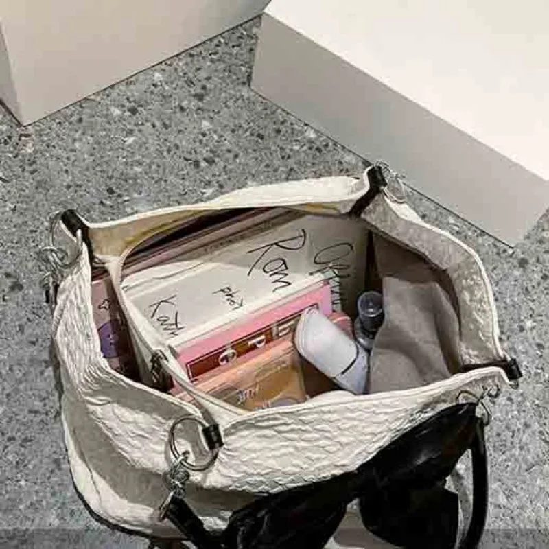 Korean Bow Shoulder Bags for Women Elegant Sweet Underarm Large Capacity Totes Female Designer Handbag Commuter All-match Packet