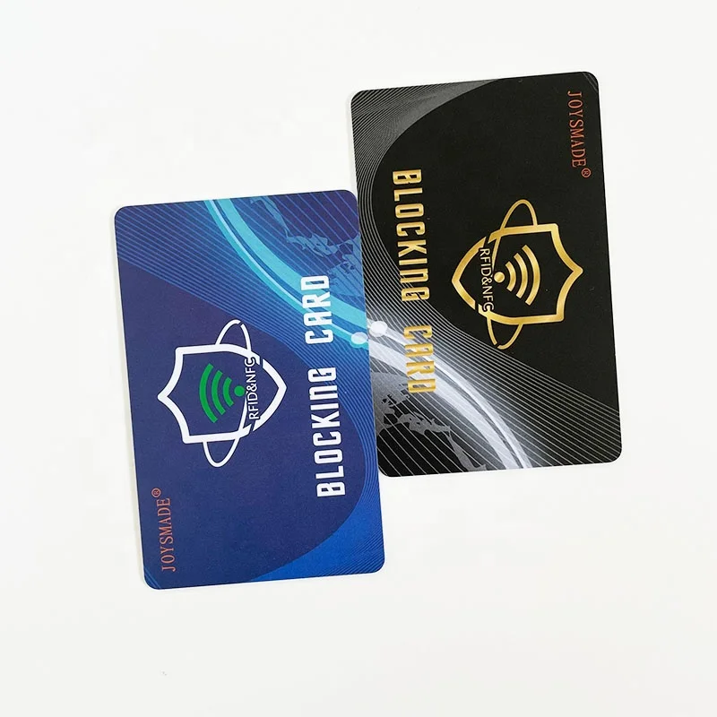 Custom Professional PVC Plastic  Anti Skimming Signal Blocking Card RFID Scan Blocking Card For Contactless Credit Card