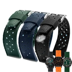 Premium-Grade Tropic Fluorine Rubber Watch Band 20mm 22mm for Seiko SRP777J1 Mido Waterproof Diving Bracelet Strap