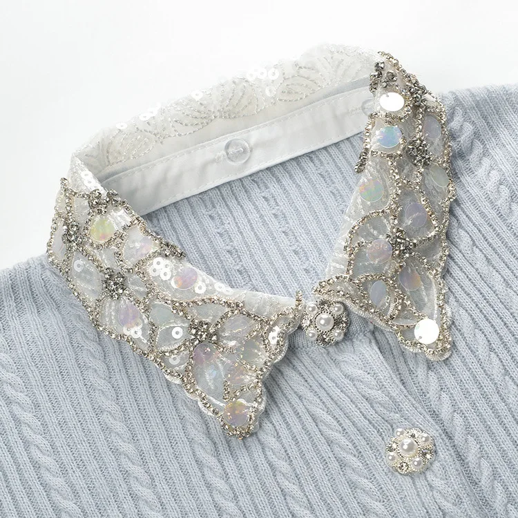 Primavera 2025 novo suave sle flutton versátil favorável idade-defng pequeno ence topo brilhante tead camisola de malha