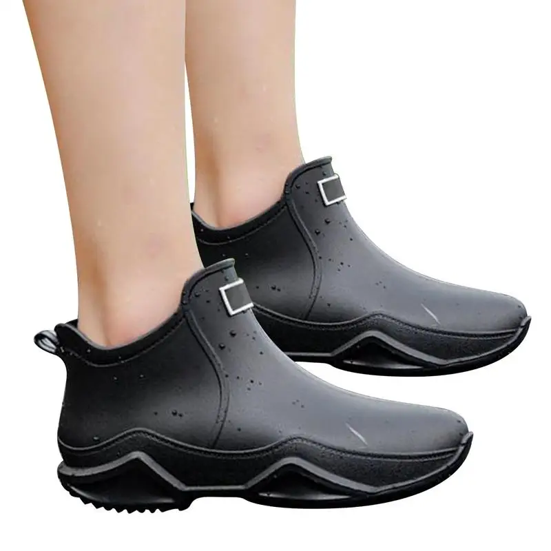 Rubber Waterproof Shoe Covers Rain Shoe Cover Non-Slip Ankle Rain Boots Shoe Protectors Short Shoe Rain Covers Rain Galoshes For