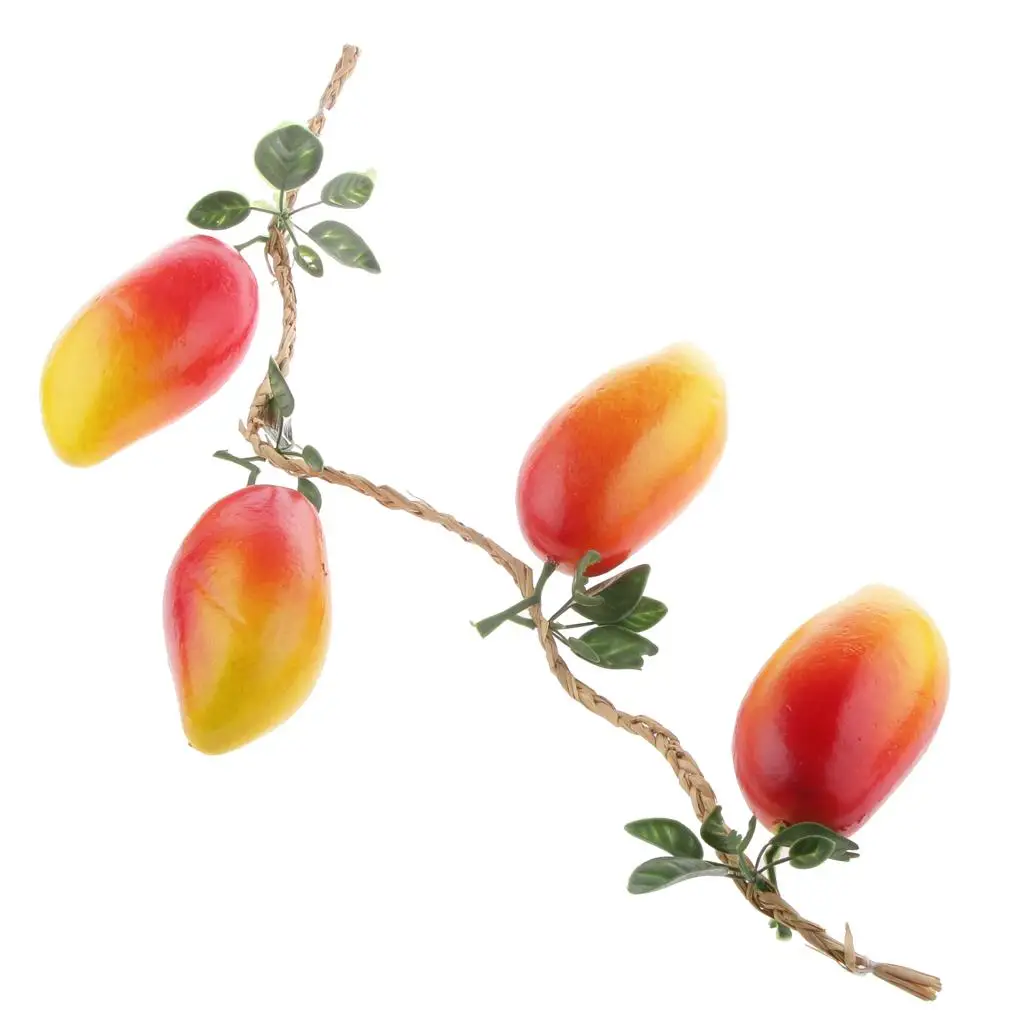 Artificial Mango String Model Lifelike Fruit Prop for Display Cabinet Table Decor and Kids Trick Educational Toy