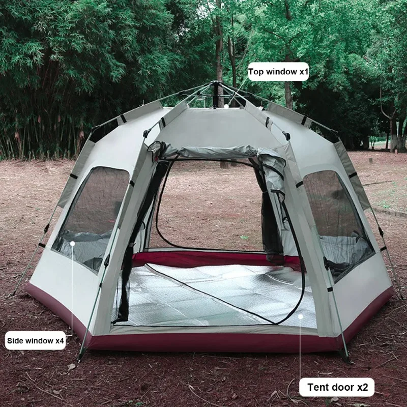 Lightweight automatic outdoor walking tent, portable camping tent for 3, 4, waterproof 3, 4, 5, and 8 people