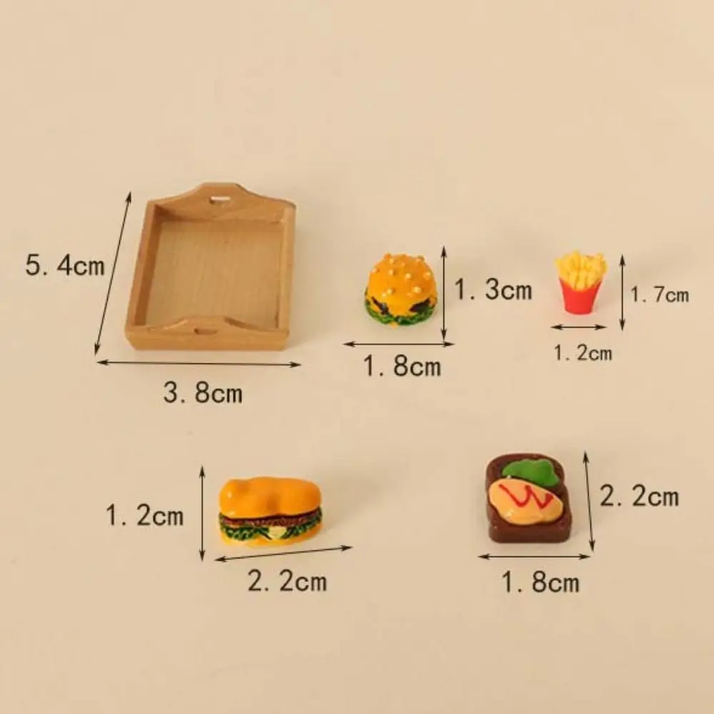 Decoração de cena simular casa de bonecas mini batatas fritas moda adorável hambúrguer em miniatura kawaii bonito foto adereços