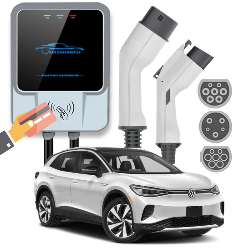 

11kwh ID4 ID6 Car Charger EV Charger Type 2 With GB\T Connector Electric Vehicle Charging Station GBT Home IP65 7 Days