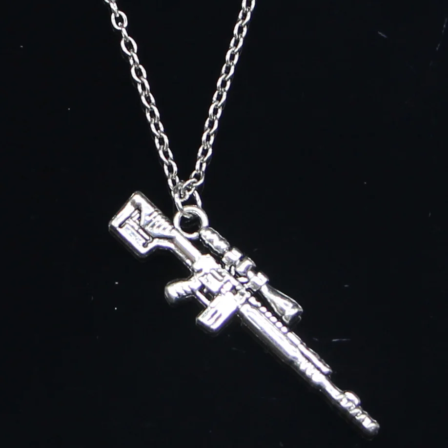 

20pcs New Fashion Necklace 8x42mm Sniper Rifle Gun Pendants Short Long Women Men Colar Gift Jewelry Choker