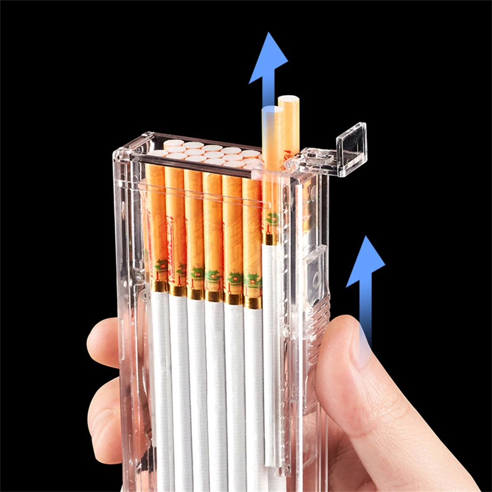 1pcs Transparent Cigarette Box Personalized Portable Visible Automatic Pop-Up Cigarette Waterproof Moisture-Proof Sweatproof Com