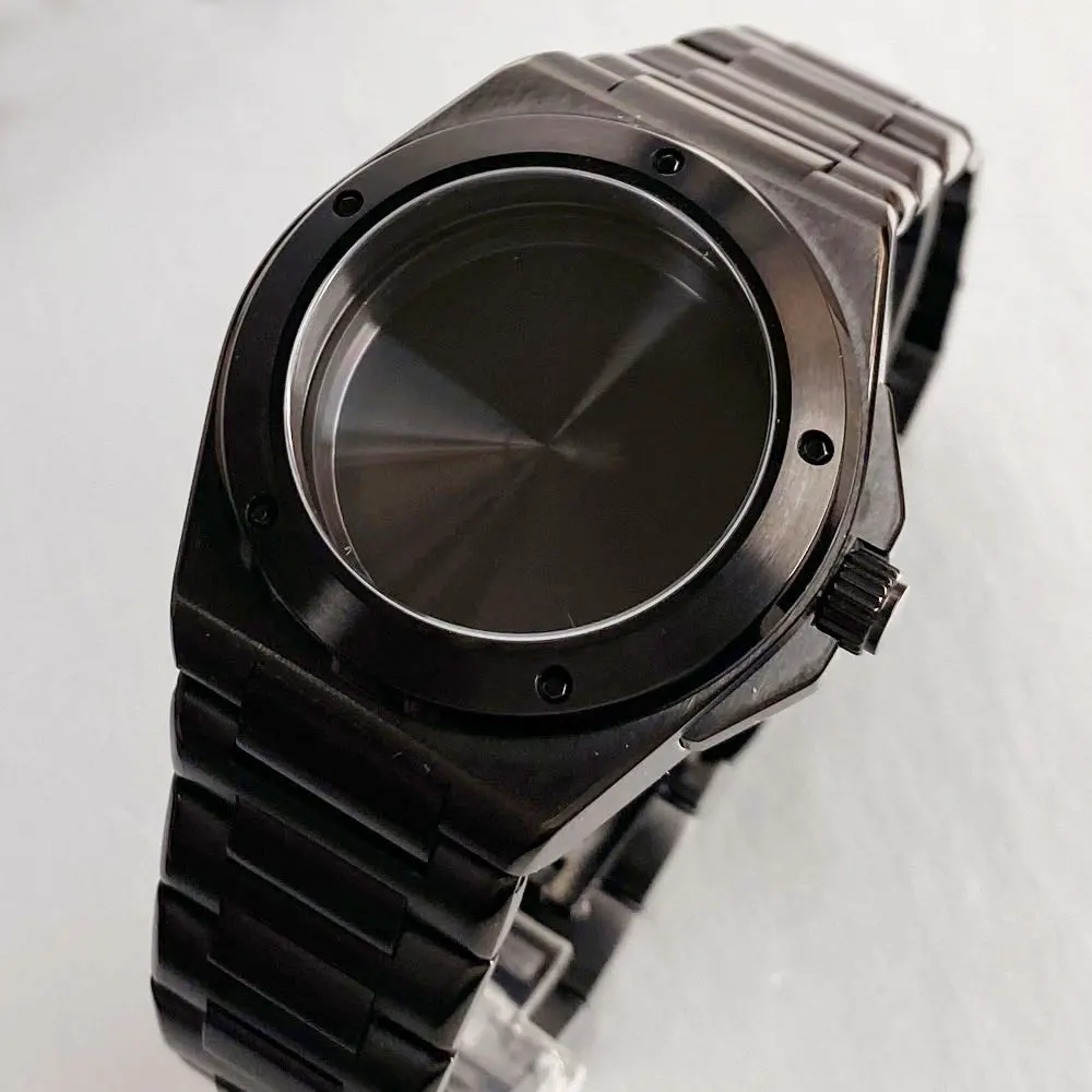 Black NH35A Ingenieur Watch Case PVD 40mm for NH34 NH36 NH38 NH70/71/72 4R35/36 for Automatic Men Watch 200m Waterproof Sapphire