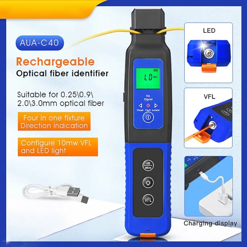 SQPP-A Rechargeable Active Fiber Optic Cable Direction Tester With Visual Fault Locator-The C40 Fiber Optic Identifier