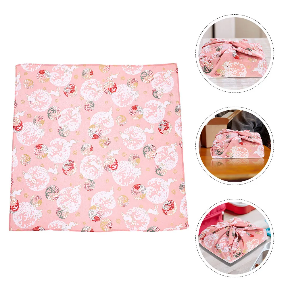 Japanese Style Cotton Wrapping Cloth Bento Handkerchief Gift Box Packaging Fabric Decorative Meal Box Cover Washable Reusable