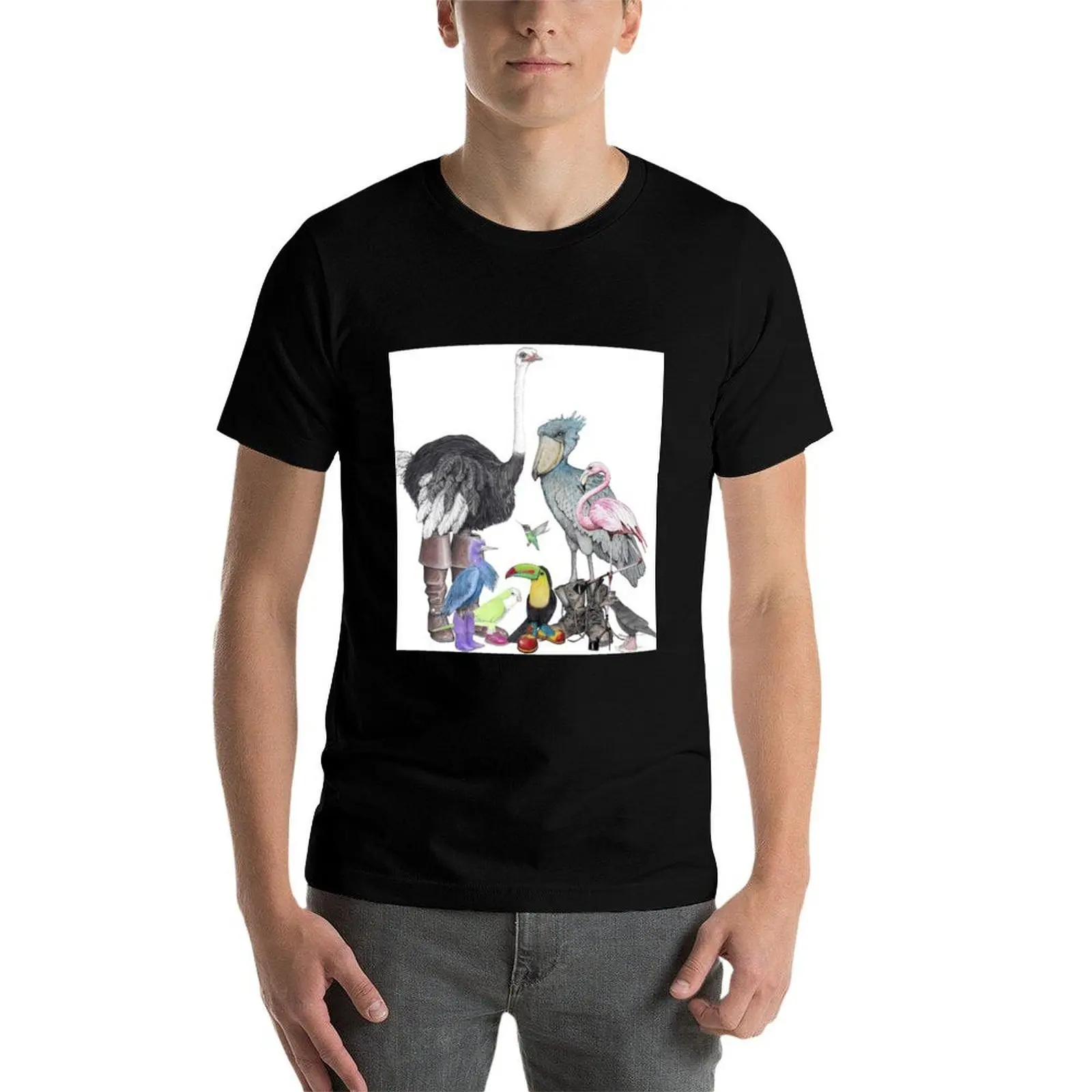 Birds in shoes T-Shirt Casual All Match Short Sleeve T-Shirt view 3