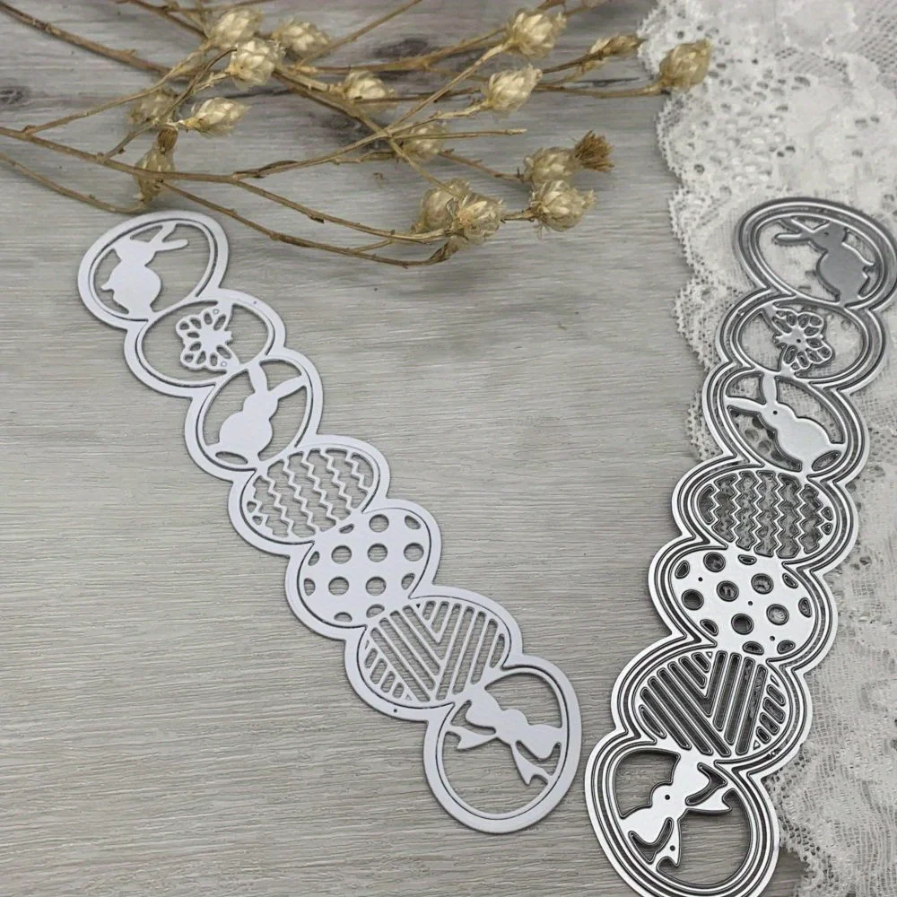 1pcs metal cutting dies cut die mold bunny egg edge decoration Scrapbook paper craft blade punch stencils dies