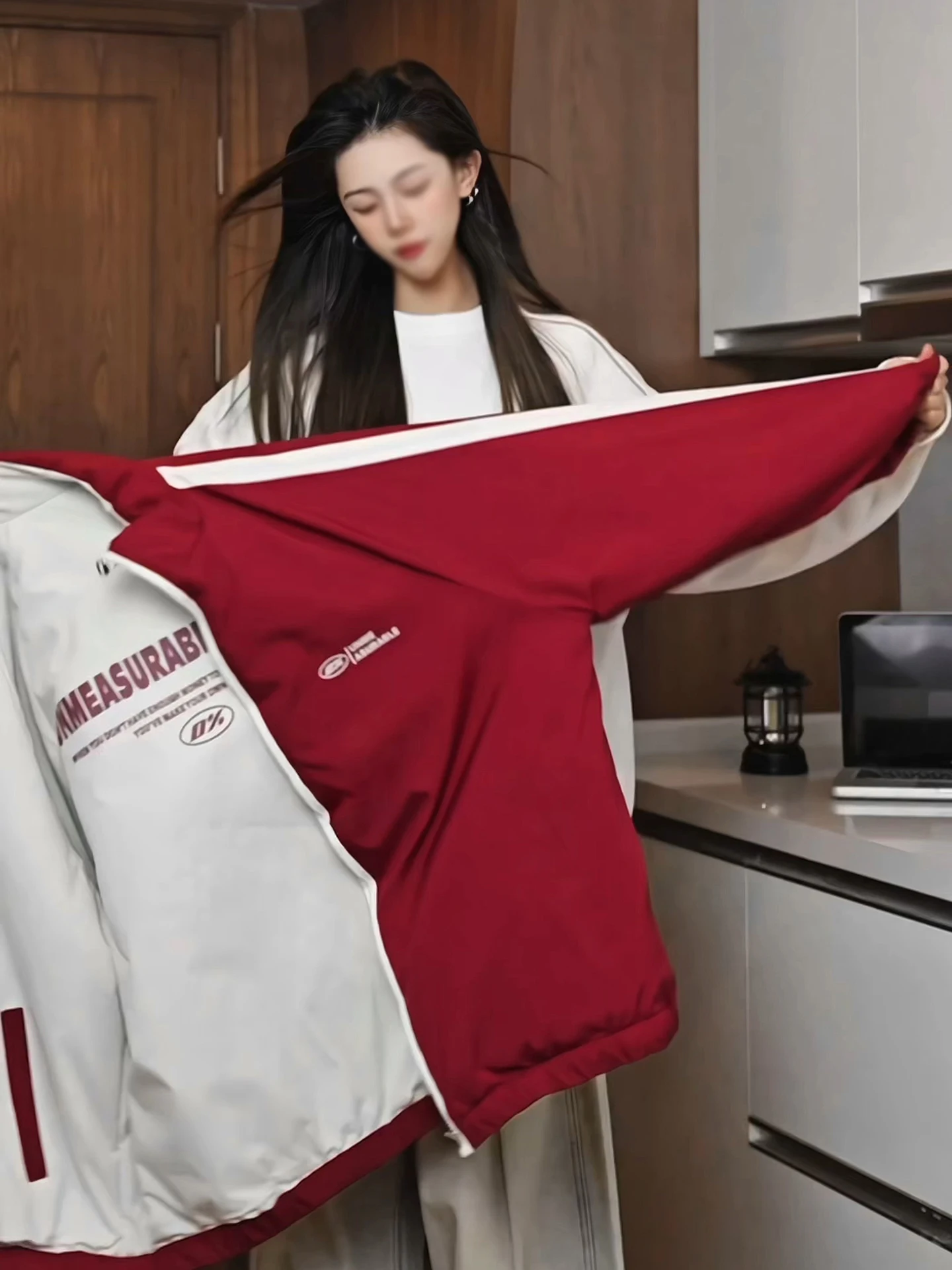 

American Sle Double-Sided Wear down Cotton Jaet Men's Winter Thiened Warm Cotton Clothes Couple Color Blo Hooded Coat