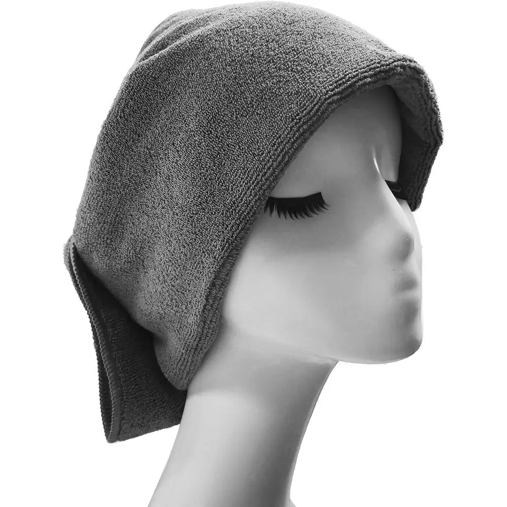 Quick Dry Microfiber Hair Drying Towel, 20x40 inches, 2 Pack, Gray view 2