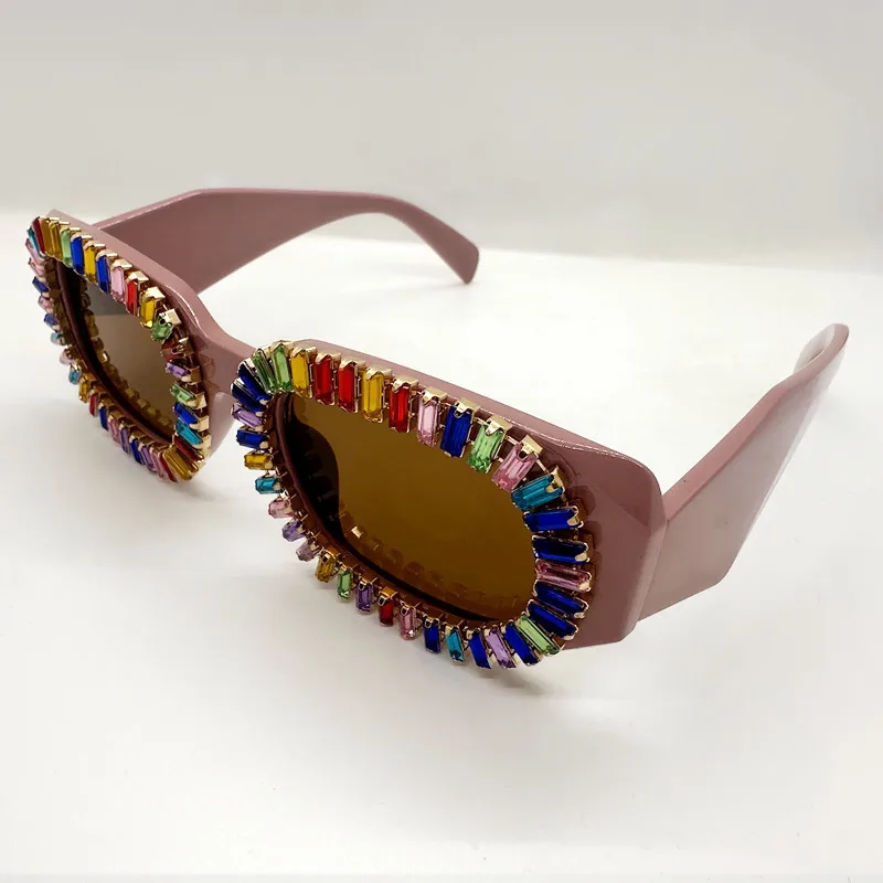 Neue 2026 Bunte Quadratische Diamant Sonnenbrille Frauen Mode Ozean Objektiv Strass Shades UV400 Sonnenbrille Weibliche Brillen Gafas – Detail 13