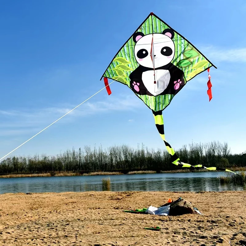 Gratis Ongkir ไดโนเสาร์ Kite Flying เด็ก Panda Kite ของเล่นไนลอน Kites บินของเล่นอุปกรณ์ตกปลา Air นกสายรุ้งสูง