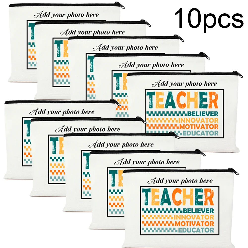 

10 шт. косметичек с индивидуальным логотипом на молнии, персонализированные сумки для хранения, подарки для фестивалей и вечеринок