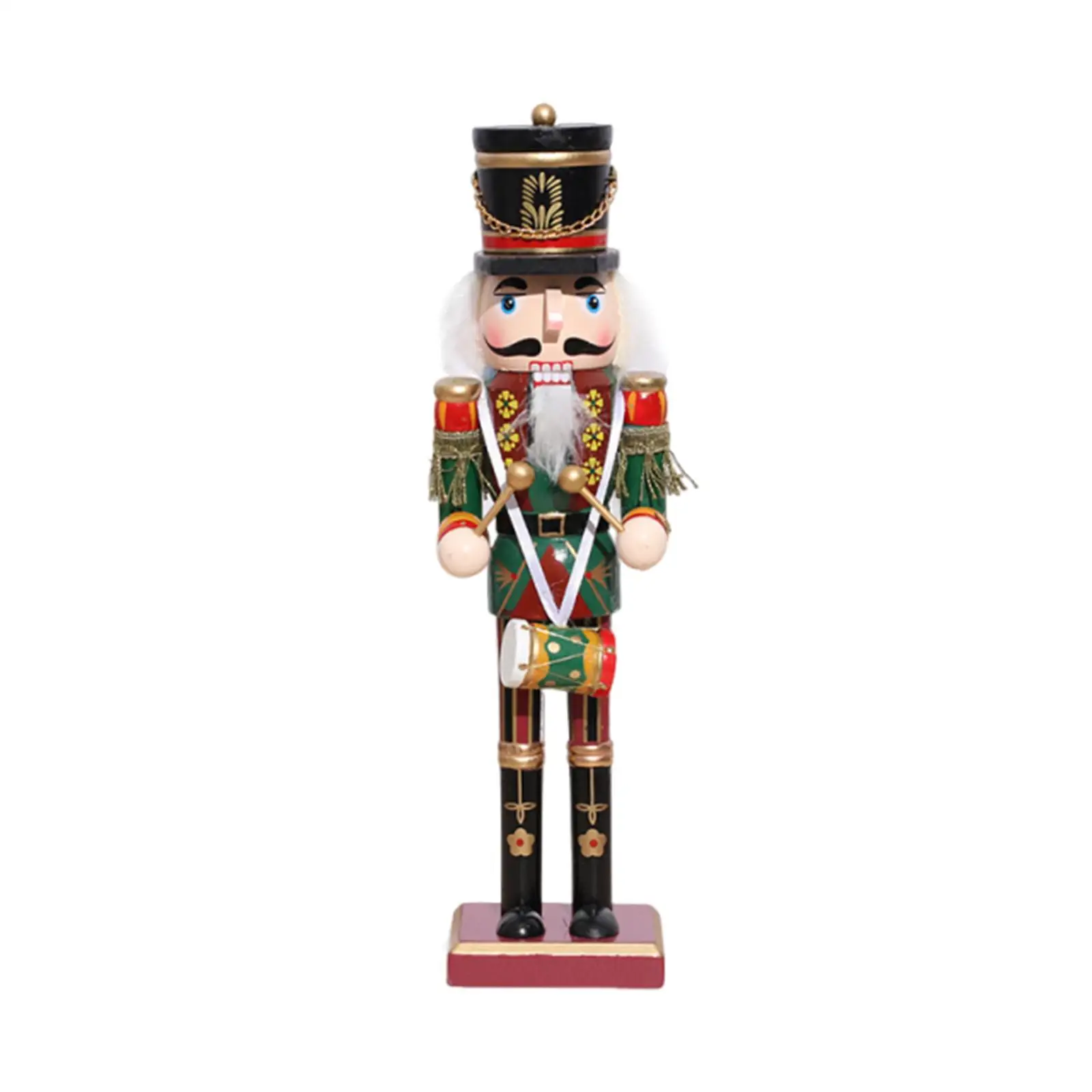 Christmas Nutcracker Ornament Hand Painted Wood Sculpture Collectible Holiday Decor for Fireplace Tabletop