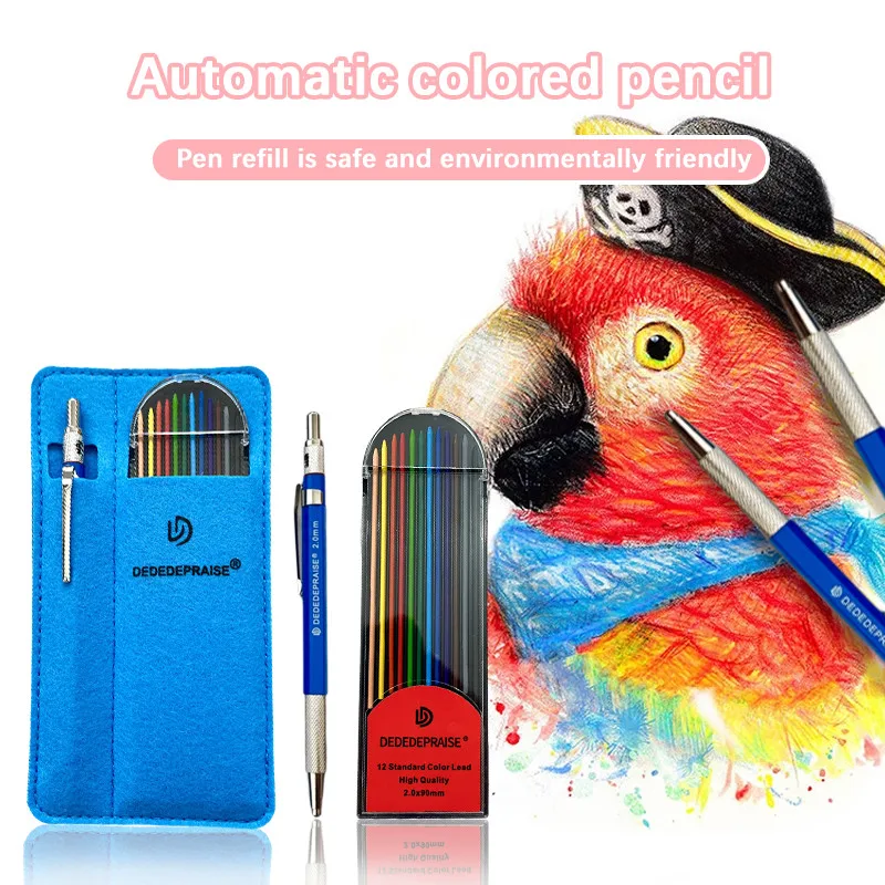 12/24 farbige Minen, 2,0 mm, Druckbleistift-Set, Standard-Porträt, Macaron-Minen, unverzichtbare farbige Nachfüllminen, Zeichnung, Kunst, DIY