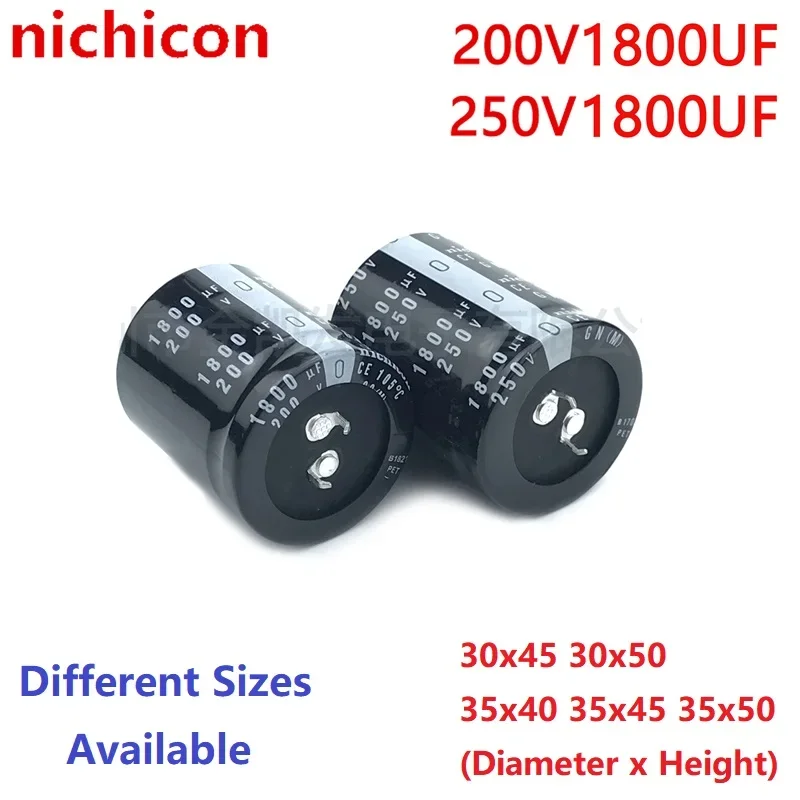 

2 шт./партия Nichicon 200V1800uf 250V1800UF 30x45 30x50 35x40 35x45 35x50 защелкивающийся конденсатор блока питания