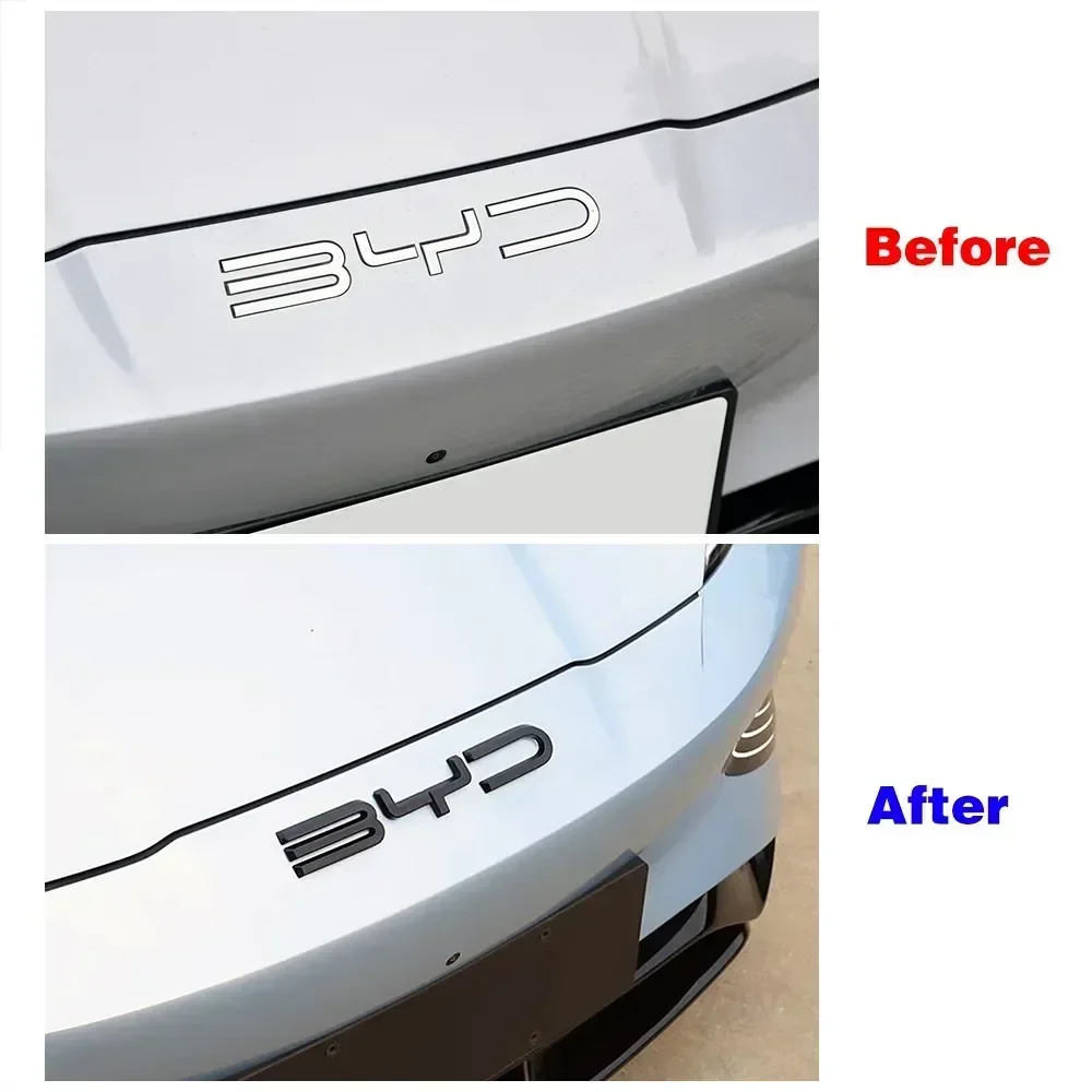 For BYD SEAl  DOLPHIN  Accessories Car Front Bumper Emblem Badge Decal Black Carbon  Refit Sticker