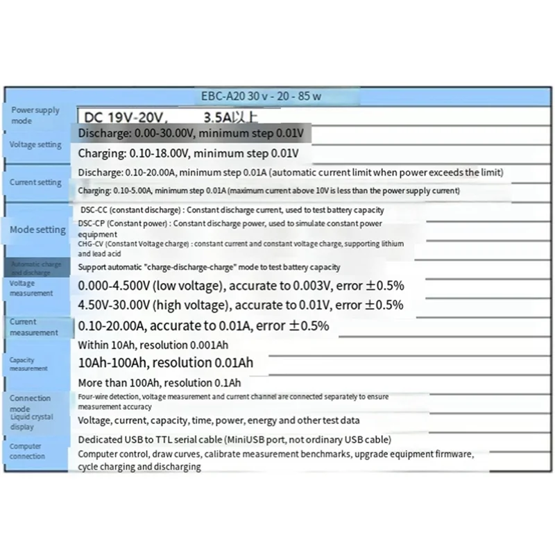 

T61C_EBC-A20 Battery Capacity Tester US Plug