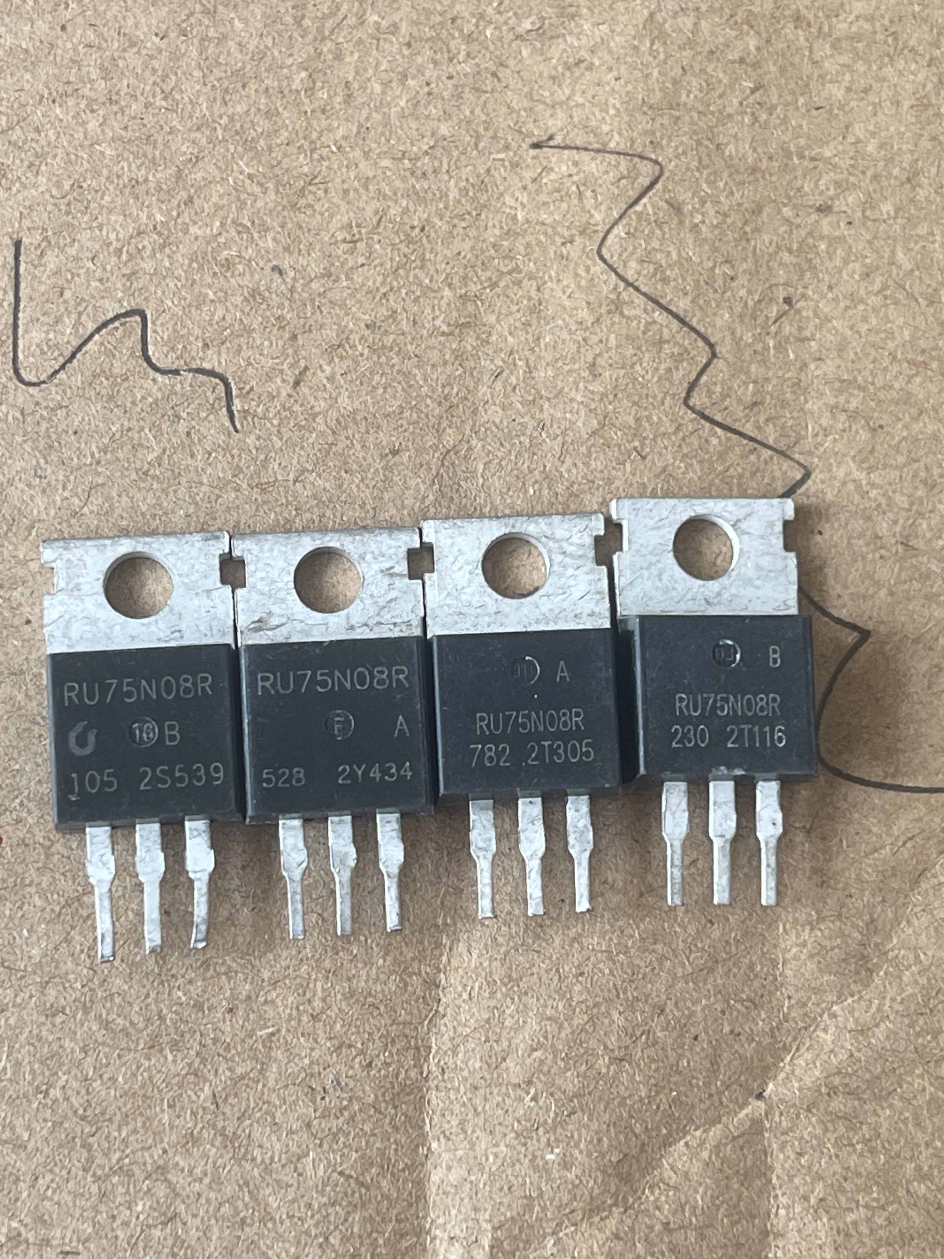 AMSS 10pcs/1lot:Used Triode RU75N08R 75V80A TO-220 inverter controller MOSFET