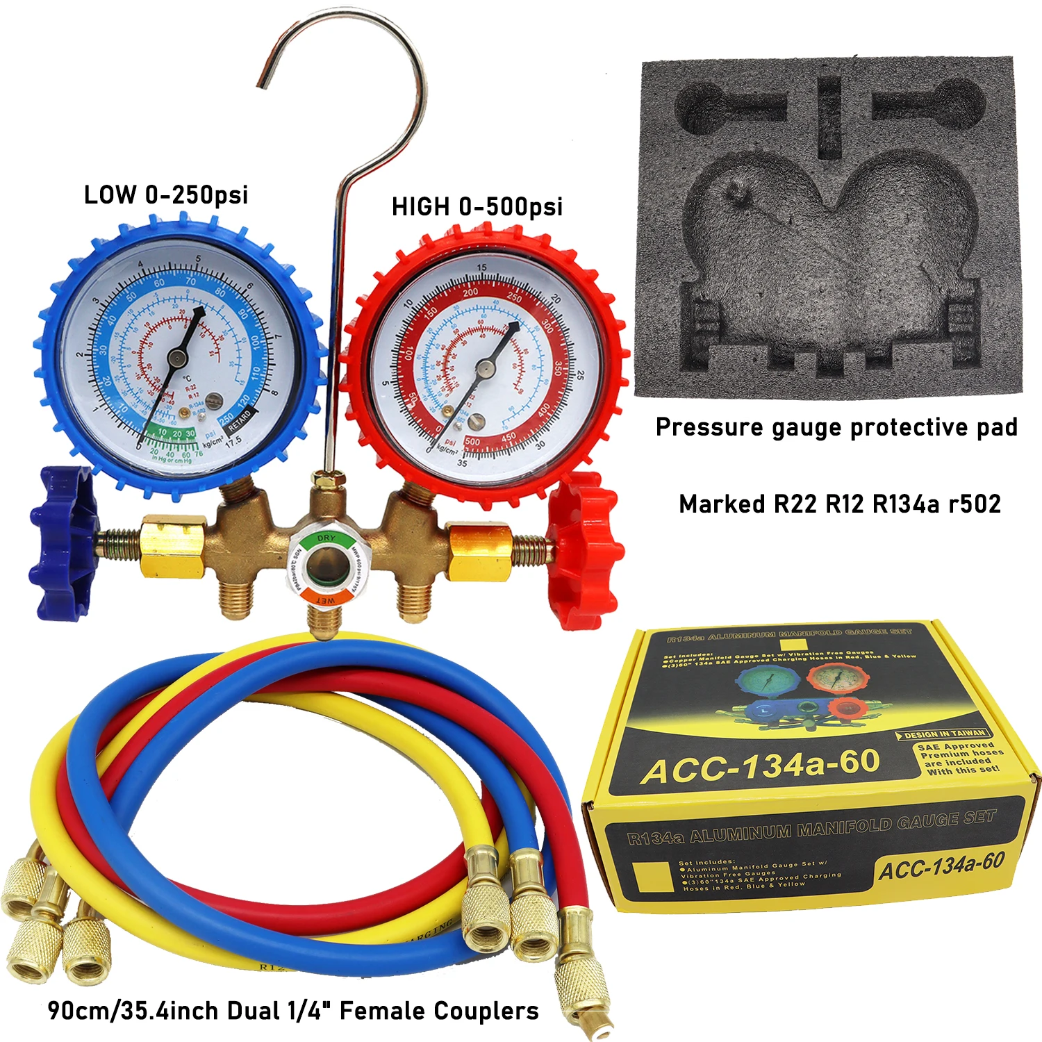 

R134a Air conditioner refrigerant fluoride pressure gauge tester Refrigerant Automobile Air conditioner fluoride tester